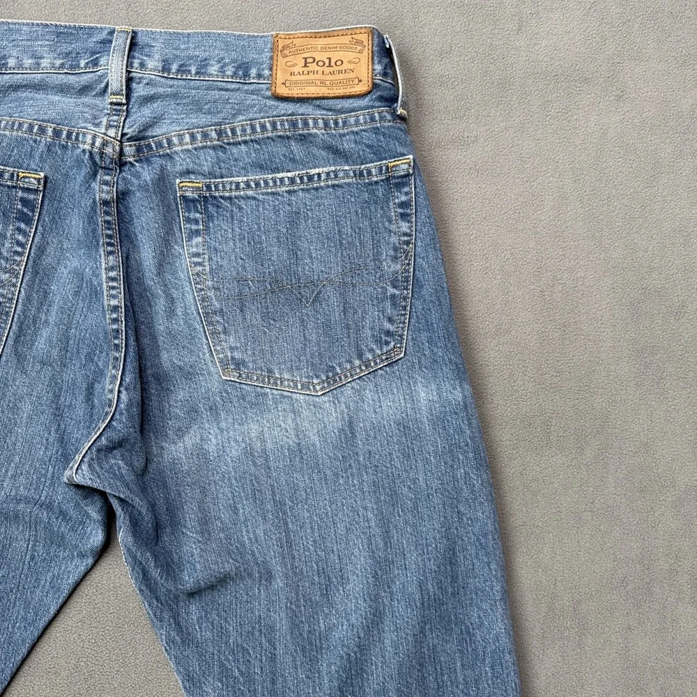 Polo Ralph Lauren Jeans Mens 33x32 Blue Hampton Relaxed Straight‎ Mid Rise Denim
